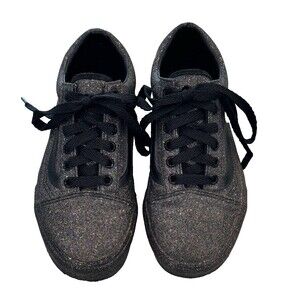 Vans Unisex Rainbow Glitter Skate Shoes Black Lace Up Low Top M 4 W 5.5